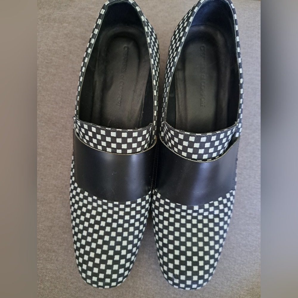 CREATURES OF COMFORT BLACK LEATHER CHECKERED SZ40 US9
